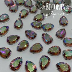 GOTA GRANDE XXL- GEMA ROSA RESINA TORNASOL AB ENGARZADA- 13X18MM (COD:1217) RS AB - comprar online