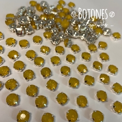 REDONDA 8MM- GEMA ENGARZADA AMARILLO (COD:1460)