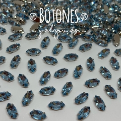 NAVETTE MINI-GEMA CELESTE ENGARZADA- 5X10MM- (COD:022) AZUL CLARO - comprar online