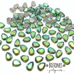 GOTA GRANDE- GEMA VERDE CLARO RESINA TORNASOL AB ENGARZADA- 10X14MM (COD:518) RS AB - comprar online
