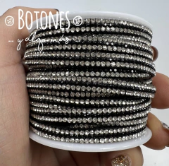 CORDON NEGRO GAMUZADO CON STRASS 5MM - (COD:2771)