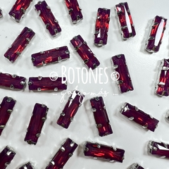 BAGUETTE - RECTANGULAR 5 X 15MM- GEMA FUCSIA OPAL ENGARZADA (COD:2581) OPL