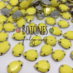 GOTA GRANDE - GEMA AMARILLA ENGARZADA - 10 X 14MM (COD:955) NLT OPK