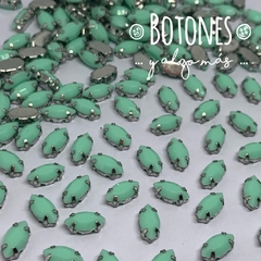 NAVETTE MINI-GEMA VERDE AGUA ENGARZADA- 5X10MM- (COD:1183) NLT - comprar online