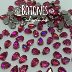 GOTA GRANDE-GEMA RESINA ROSA TORNASOL AB ENGARZADA- 10 X14MM- (COD:540) RS AB - comprar online