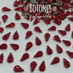GOTA CHICA - GEMA ROJO INTENSO OPAL ENGARZADA - 6 X 10MM (COD:580) OPL - comprar online