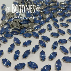 NAVETTE MINI-GEMA AZUL OPAL ENGARZADA- 5X10MM- (COD:435) OPL