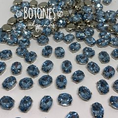 GEMA OVAL CELESTE ENGARZADA - 8 X 10MM (COD:418) AZUL CLARO - comprar online
