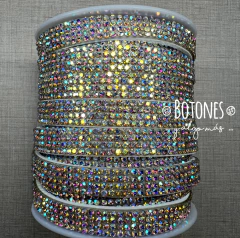 CORDON BLANCO GAMUZADO CON STRASS 9MM - (COD: 2449) - comprar online