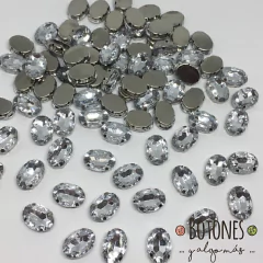 GEMA OVAL CRISTAL ENGARZADA - 10 X 14MM (COD:926)