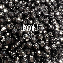 BOLITAS FACETADAS NEGRO -6MM- (COD: 2685)