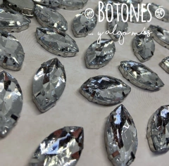 NAVETTE XXL - GEMA CRISTAL ENGARZADA- 17 X 32MM (COD:1027) NLT