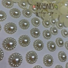 MEDIA PERLA CON BORDE - NATURAL- 10MM (COD:370) - comprar online