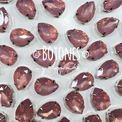 GOTA GRANDE XXL - GEMA OPAL ROSA ENGARZADA - 13X18MM (COD:2585) OPL