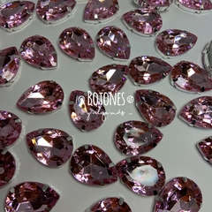GOTA GRANDE XXXL - GEMA ROSA ENGARZADA - 18 X 25MM (COD:2031)