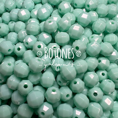 BOLITAS FACETADAS VERDE AGUA -6MM- (COD: 2687)