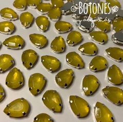 GOTA GRANDE XXL - GEMA ENGARZADA AMARILLO - 13 X 18MM (COD:2380)