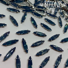 NAVETTE - GEMA AZUL OPAL ENGARZADA- 4 X 15MM (COD:1234) RS OPL