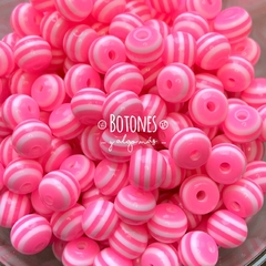 BOLITA RAYADA - ROSA - 8MM (COD: 2003)