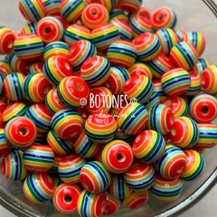 BOLITA RAYADA - MULTICOLOR - 8MM (COD: 2013)