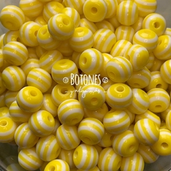 BOLITA RAYADA - AMARILLO - 8MM (COD: 2004)