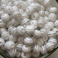 BOLITA RAYADA - BLANCO - 8MM (COD: 2000)