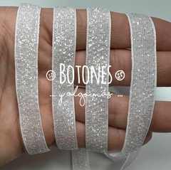 CINTA CON BRILLOS BLANCO - 10MM- (COD: 1750)