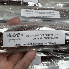 CRISTAL DE ROCA - 4x3.5MM- PAQUETE X 10 TIRAS (COD: 2898) BICONO - ROMBO - comprar online