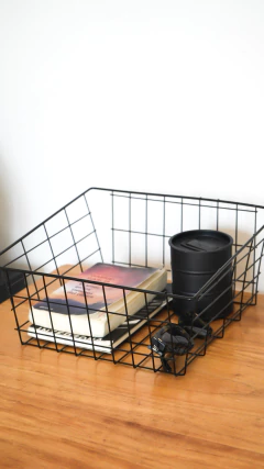 Canasto metalico chico - Perchas Y Percheros La Plata