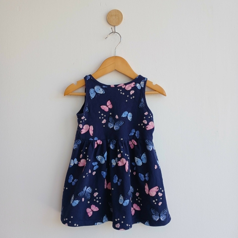 VESTIDO H&M T.18 MESES AZUL MARIPOSAS