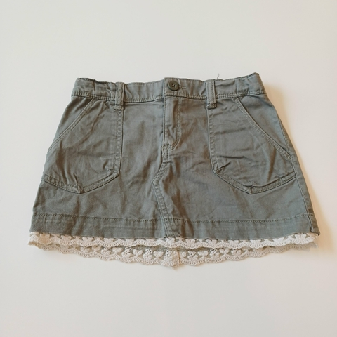 POLLERA H&M T. 7- 8 AÑOS VERDE PUNTILLA
