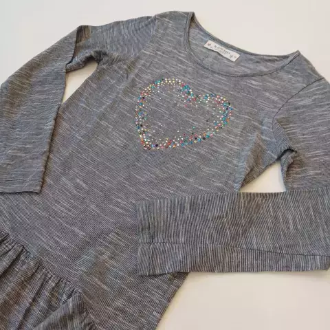 VESTIDO RAPSODIA T. 4- 5 AÑOS RAYAS CORAZON STRASS * DETALLE en internet