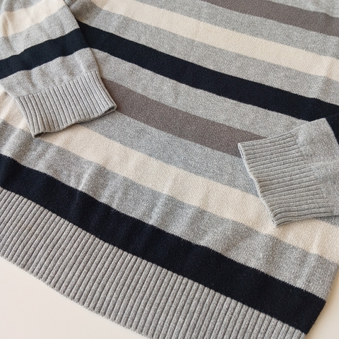 SWEATER PLACE T. 5- 6 AÑOS RAYAS NEGRO GRIS * DETALLE - Eme de Mar