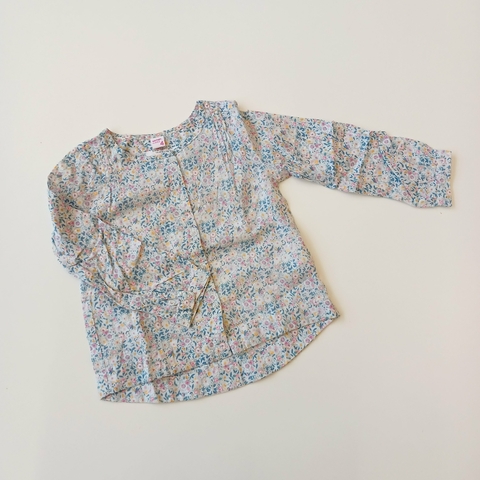 CAMISA YAMP T. 4 AÑOS CELESTE FLORES