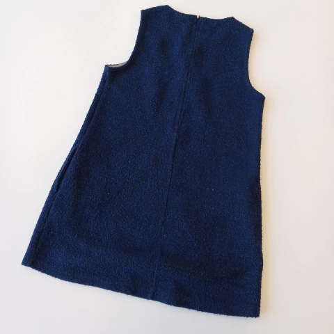 VESTIDO ZARA T. 11. 12 AÑOS AZUL PAÑO FORRADO - Eme de Mar