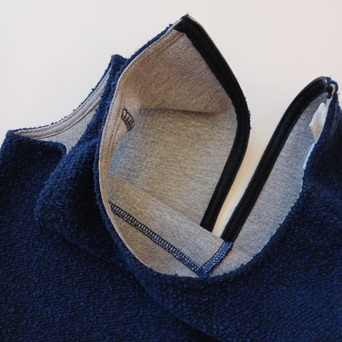 VESTIDO ZARA T. 11. 12 AÑOS AZUL PAÑO FORRADO - tienda online