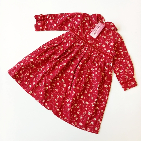VESTIDO AZULINO T. 24 MESES ROJO FLORES