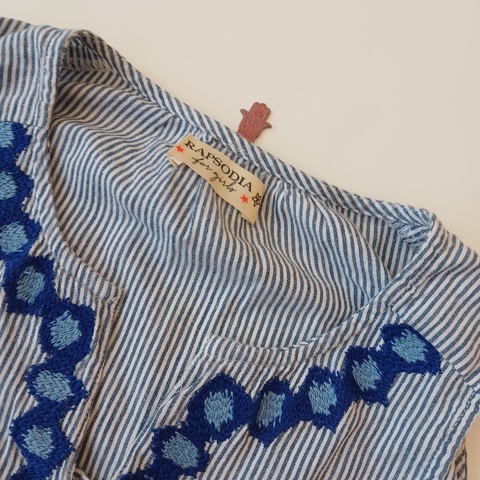 VESTIDO RAPSODIA T.10 AÑOS S/M BORDADO AZUL en internet