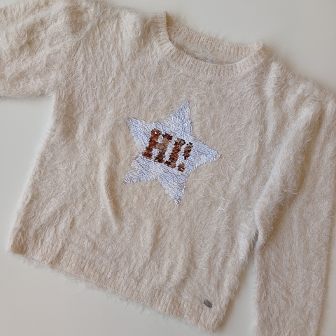 SWEATER MIMO T- 10 AÑOS BLANCO PIEL MONO ESTRELLA en internet
