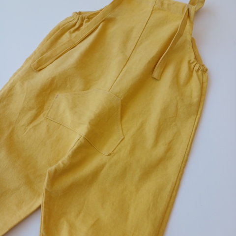 JARDINERO S/M T. 2 AÑOS AMARILLO BOLSILLO CANGURO - comprar online