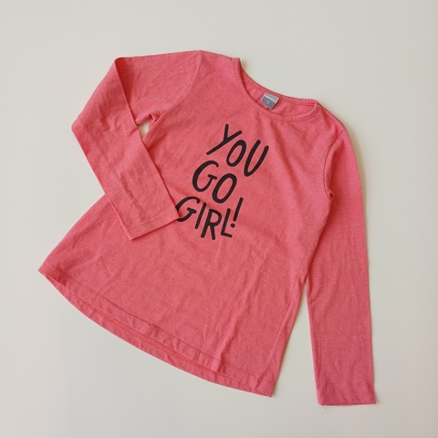 REMERA GEPETTO T. 10 AÑOS ROSA TEXTO M/L