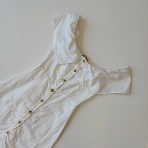 VESTIDO PULL & BEAR T. 26 ( 12- 14 AÑOS ) BLANCO BOTON * DETALLE en internet