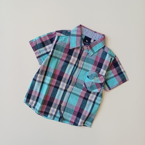 CAMISA MIMO T.2 AÑOS M/C CUADROS LILA
