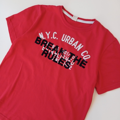 REMERA CHEEKY T. 12 AÑOS ROJA TEXTO URBAN M/C - comprar online