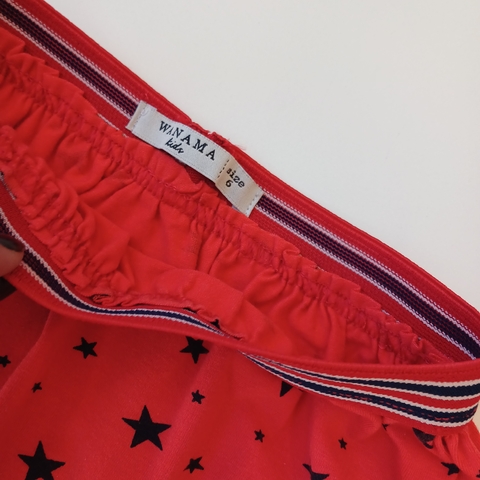 POLLERA WANAMA T. 6 AÑOS ROJA ESTRELLAS en internet