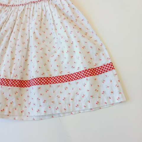 VESTIDO TURRON T.2 AÑOS BCO FLORES ROJAS en internet