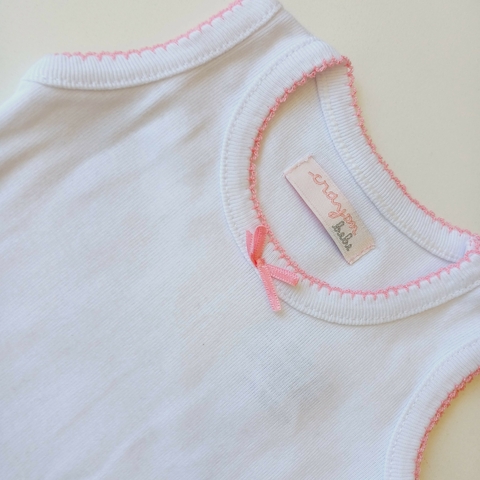 MUSCULOSA CRAYON T. 3- 6 MESES ( 0-3 MESES ) BLANCA CON ROSA NUEVO en internet