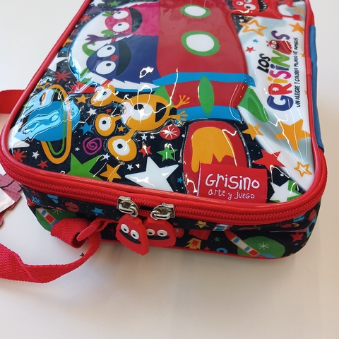 LUNCHERA GRISINO ROJA MOUNSTRUOS COHETE NUEVA CON ETIQUETA - comprar online