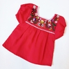 BLUSA S/M T. 9 MESES ROJA BORDADO FLORES