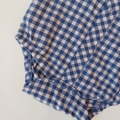 BODY CAMISA CAT & JACK T. 6- 9 MESES BLANCO CUADROS AZUL M/L en internet
